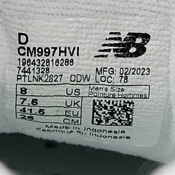 New Balance 997H Men's Green White Shoes CM997HVI US Size 8 - Picture 8 of 8